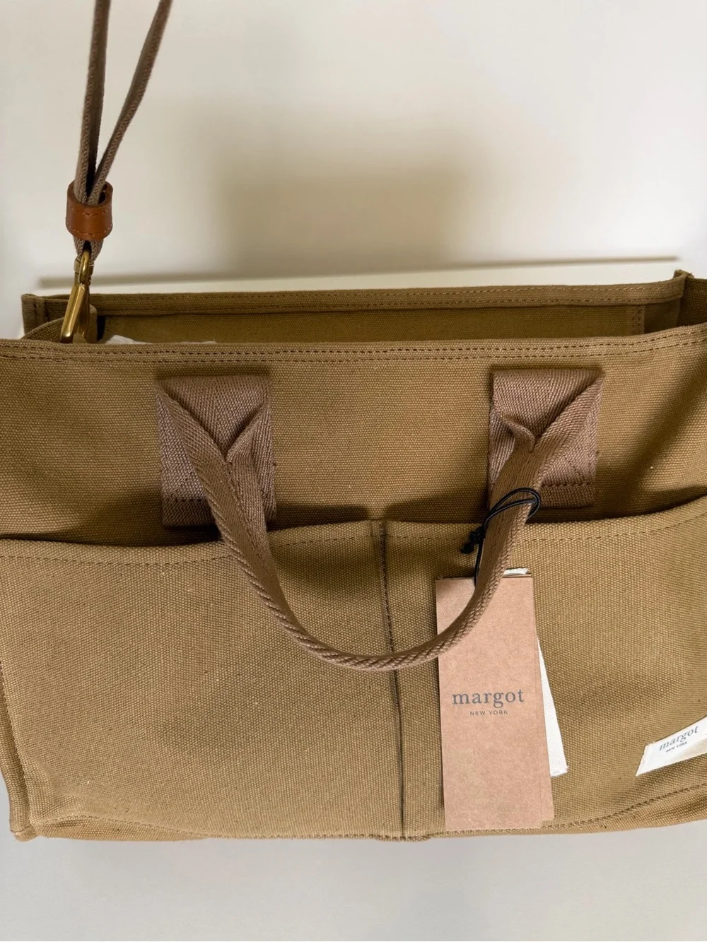 NWT margot New York Unisex Bianca Satchel Canvas Bag BoatTote Crossbody Academia